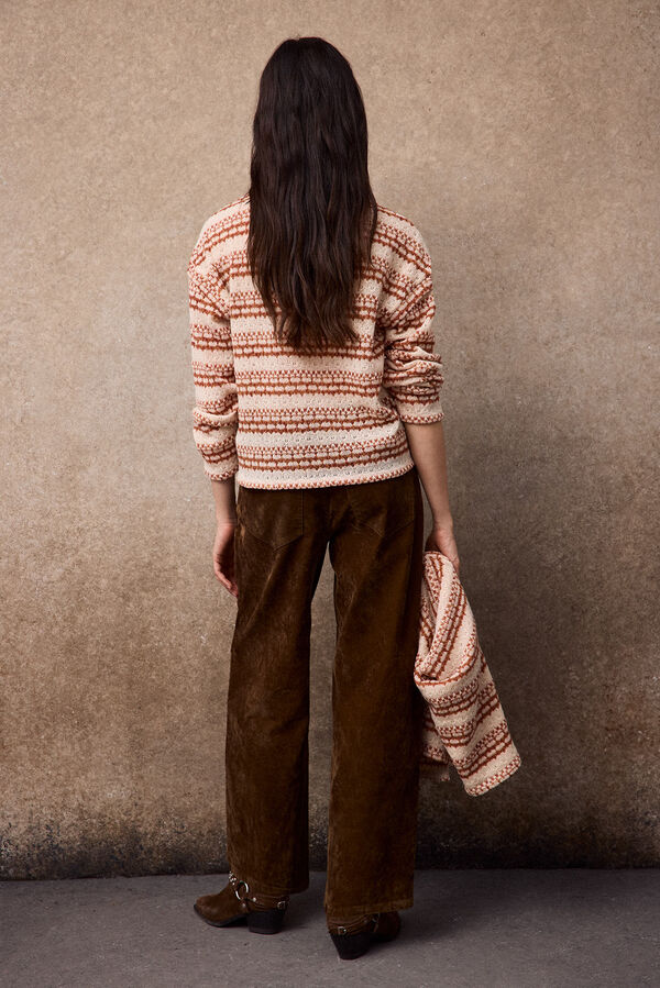 Slowlove Striped structure top Orange