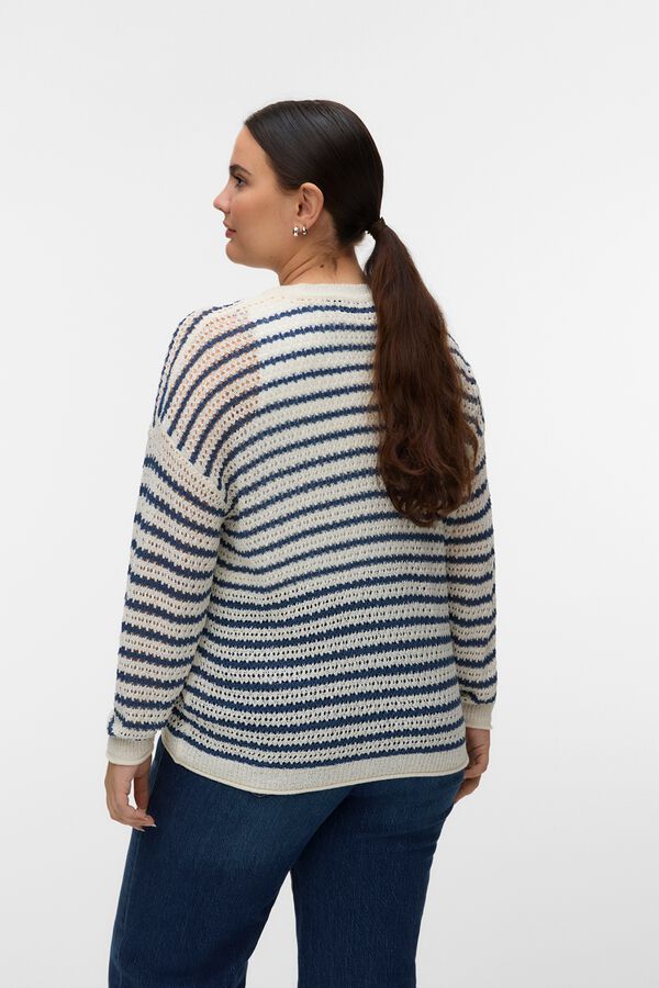 Vero Moda Curve Jersey punto fino calado talla grande Estampado beige