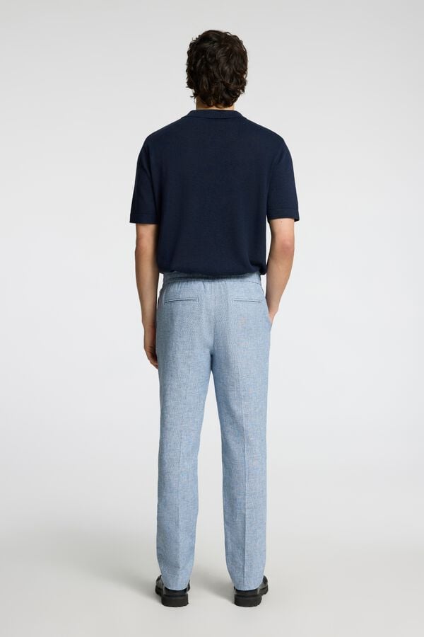 Selected Cal&ccedil;a de linho de vestir Cinzento