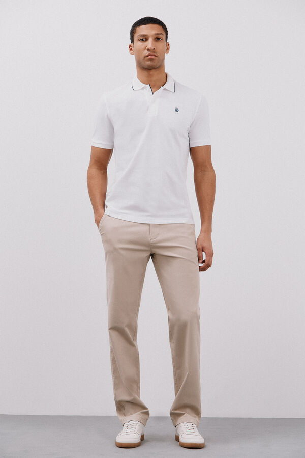 Cortefiel Straight fit chinos pants Beige