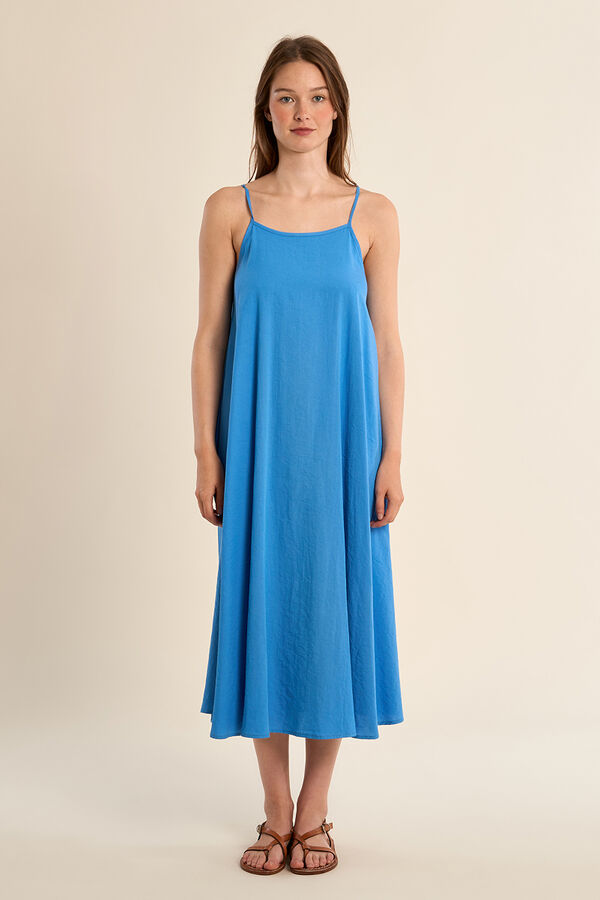 Molly Bracken Vestido comprido de al&ccedil;as e la&ccedil;ada Azul