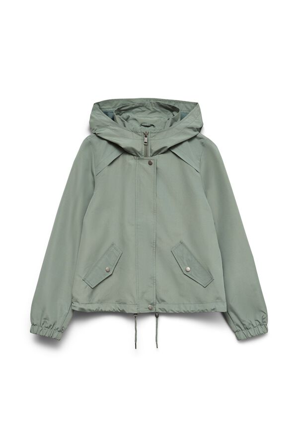 Vero Moda Parka curta com fecho-&eacute;clair oculto Verde