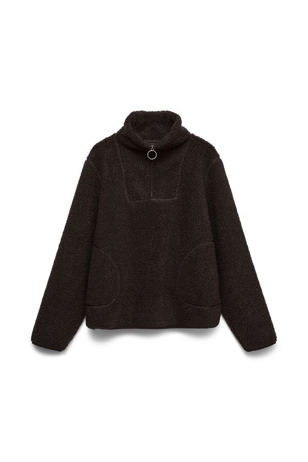 Vero Moda Curve Casaco efeito borrego Castanho