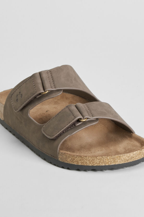 Comfeet Sand&aacute;lia bio de velcro Soft Insock COMFEET Castanho