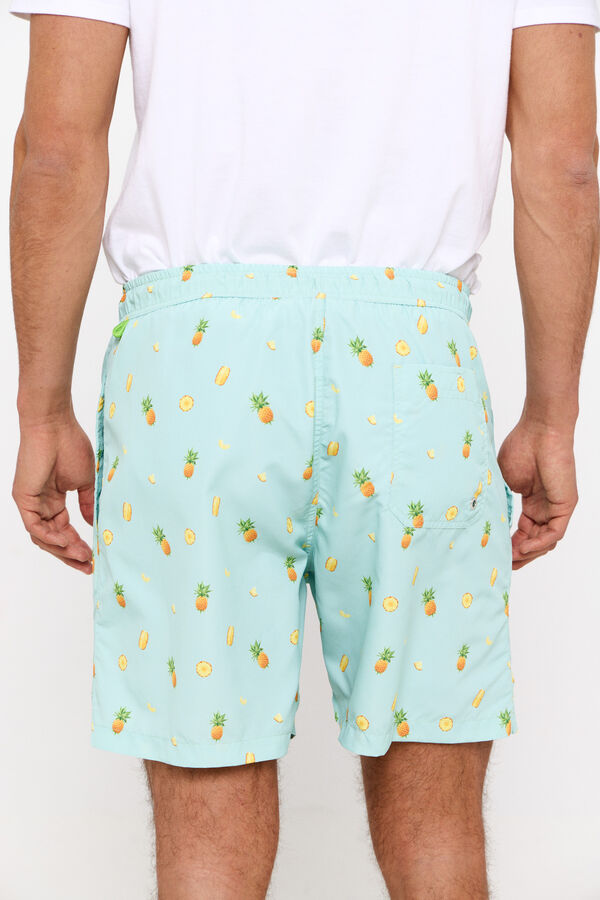 Cortefiel Pineapple print swim shorts Green
