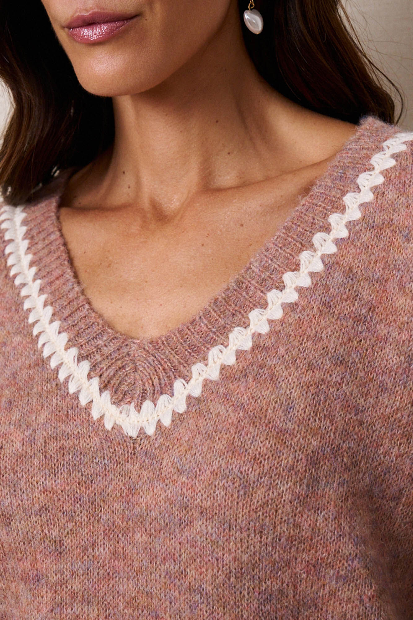 Pol&iacute;n Et Moi Camisola Rosalinda com decote em V