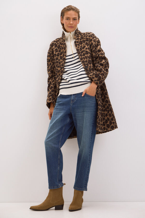 Cortefiel Animal print coat Multicolour