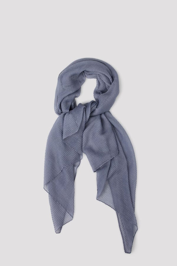 Cortefiel Pleated glitter scarf Blue