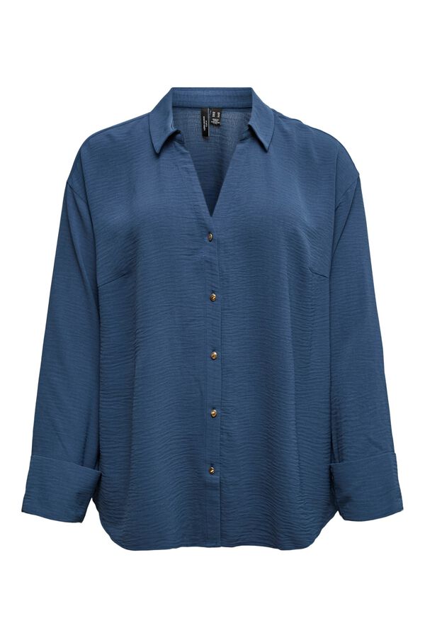 Vero Moda Curve Camisa manga comprida tamanho grande Azul