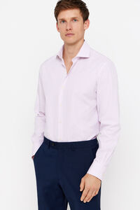 Cortefiel Easy-iron striped dress shirt Pink