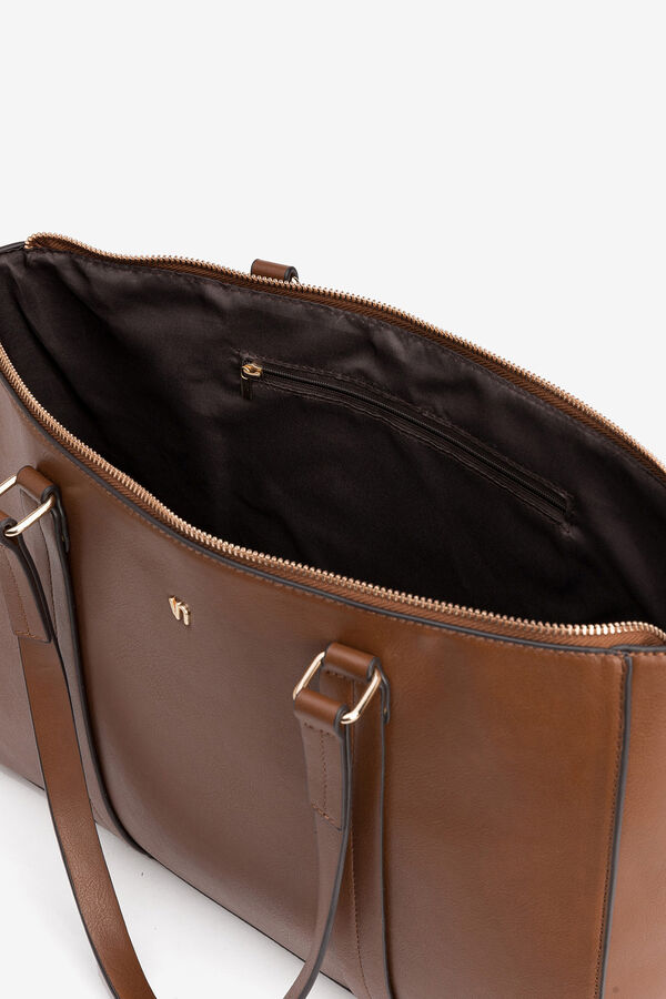 Vilanova Mala City Leather Effect Castanho