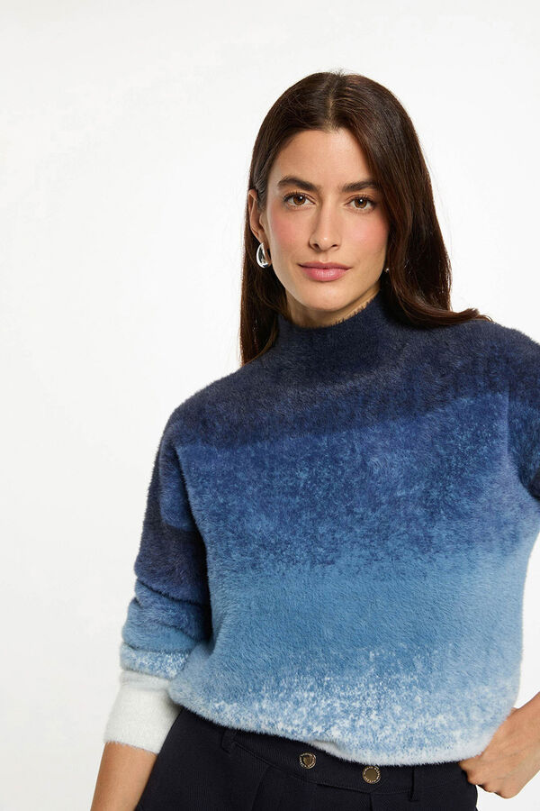 Morgan Jersey con cuello alto Estampado azul