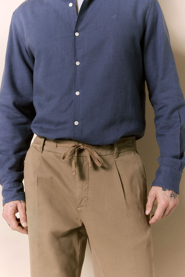 OOTO Pleated drawstring trousers Camel