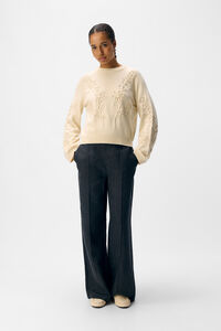 Object Camisola de malha bordado com flores