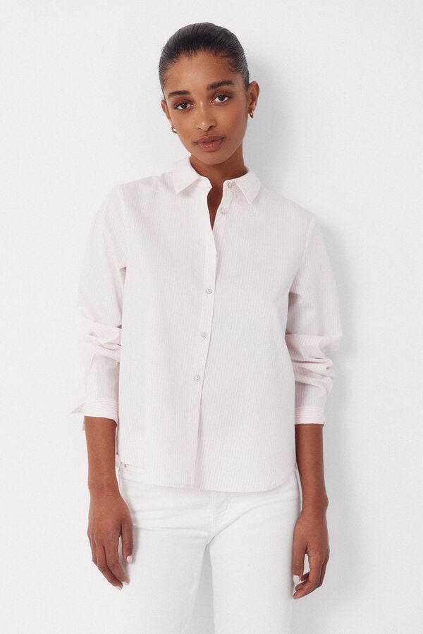 Cortefiel Poplin shirt Blue