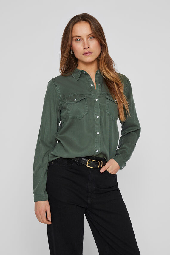 Camisa vaquera manga larga