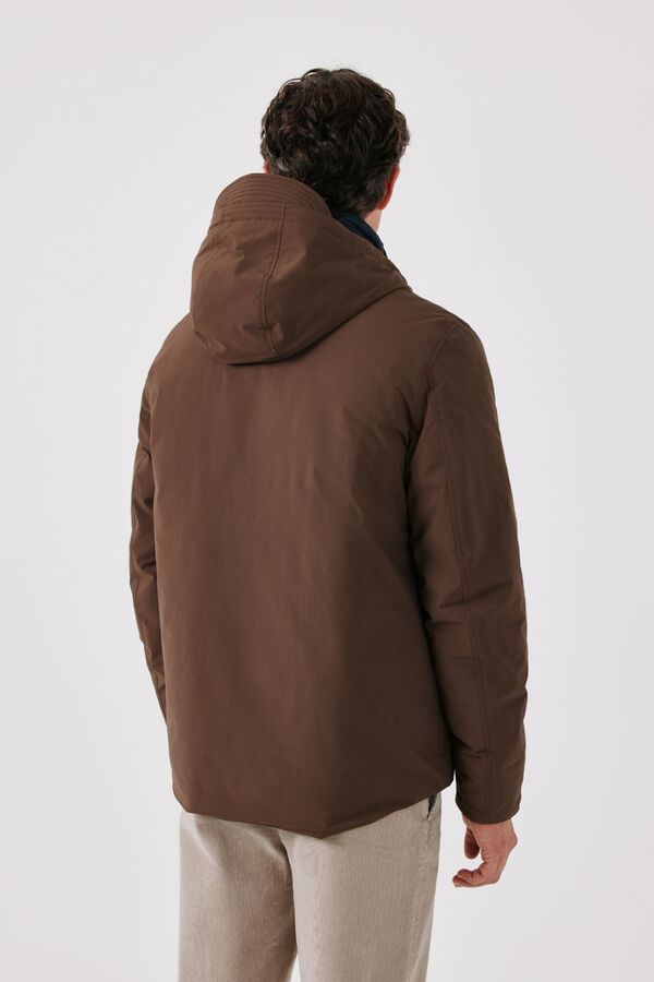 Cortefiel Short hooded parka Beige