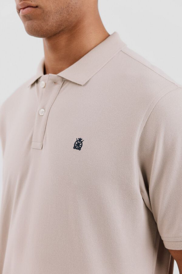 Cortefiel Basic piqué polo shirt Beige