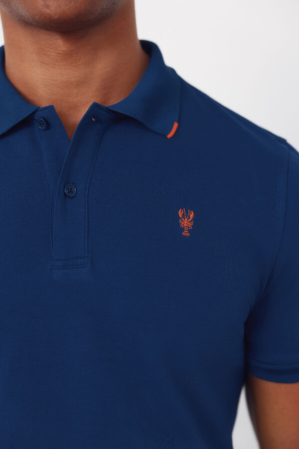 Cortefiel Embroidered polo shirt Blue