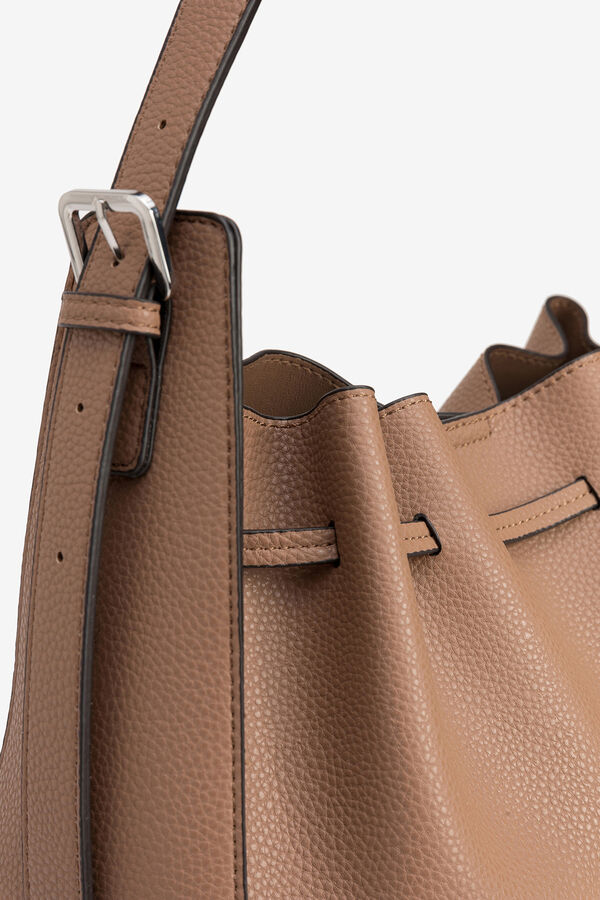 Vilanova Drawstring shoulder bag Nude
