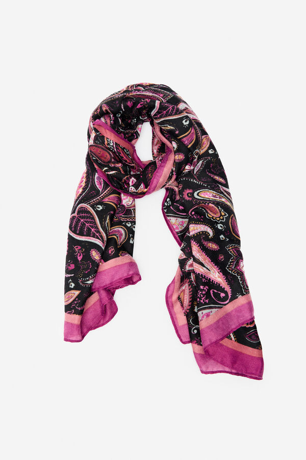 Cortefiel Geometric floral scarf Multicolour