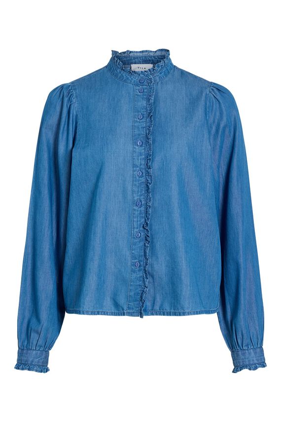 Blusa vaquera con volantes