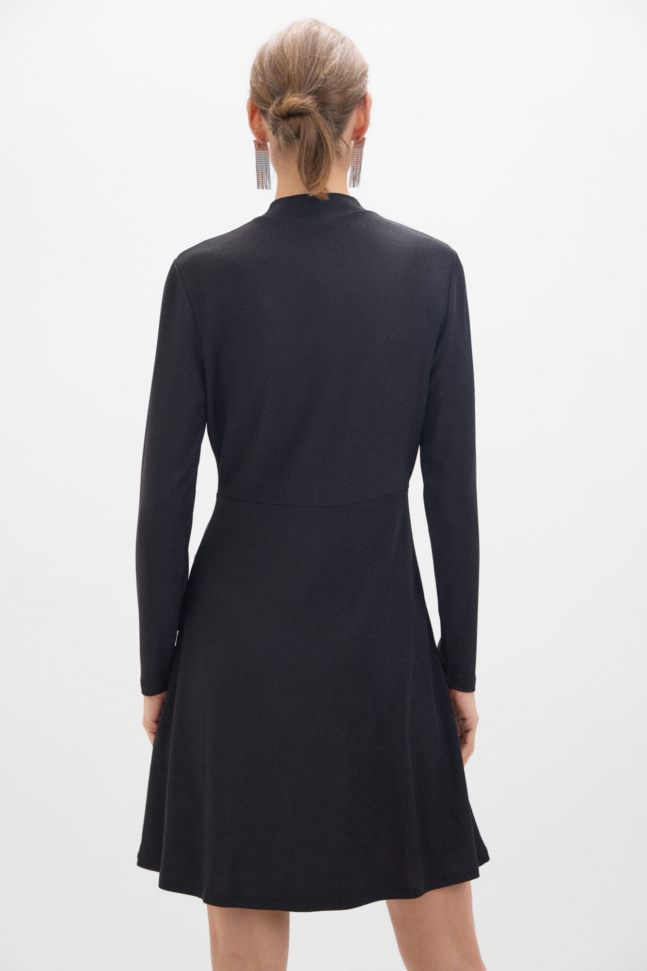 Black jersey knit dress online