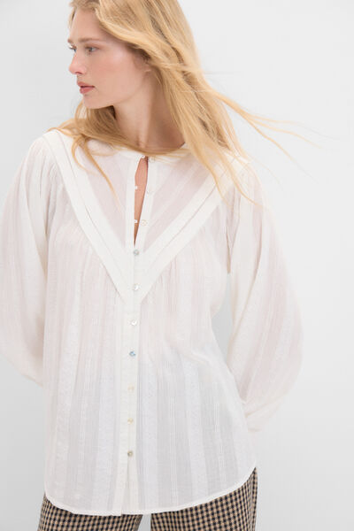 Cortefiel Structured fabric blouse White