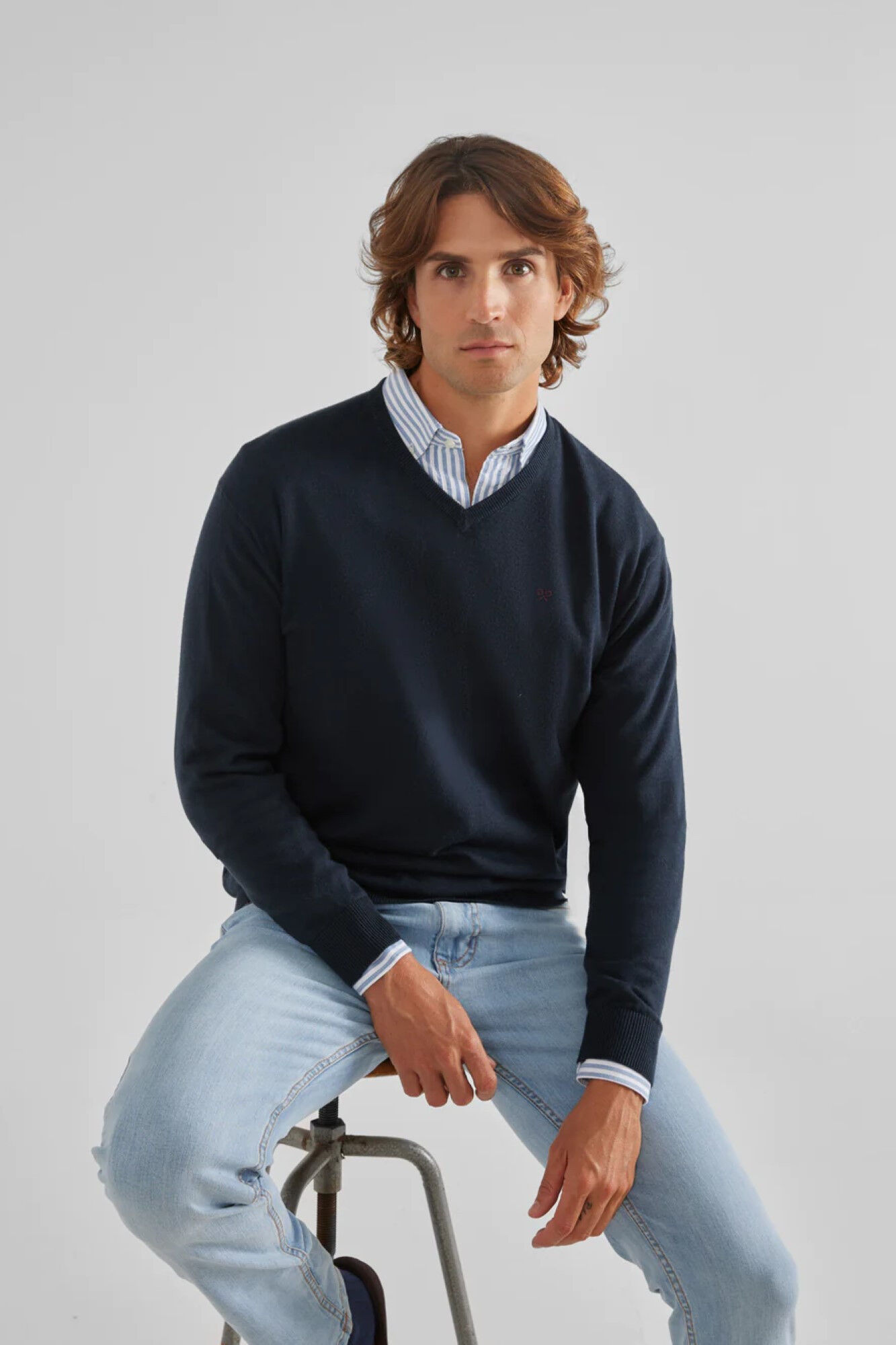 Plain navy blue cheap jumper