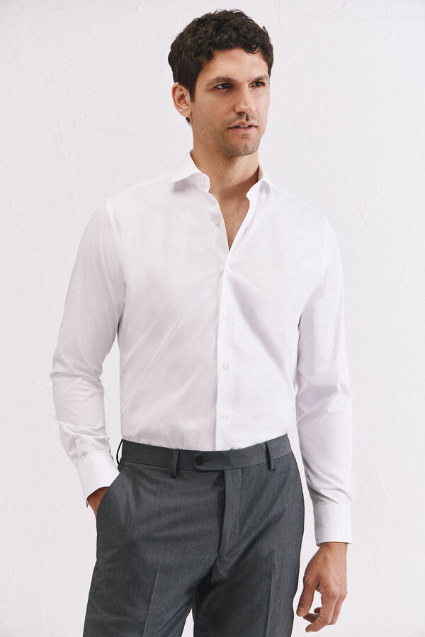 Cortefiel Plain easy-iron dress shirt White