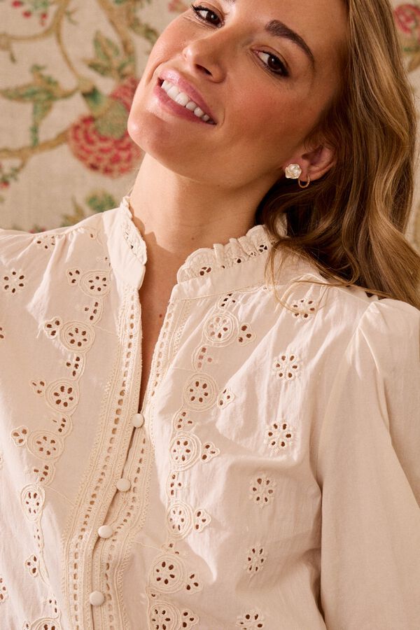 Pol&iacute;n Et Moi Camisa de malha Maria Ecru