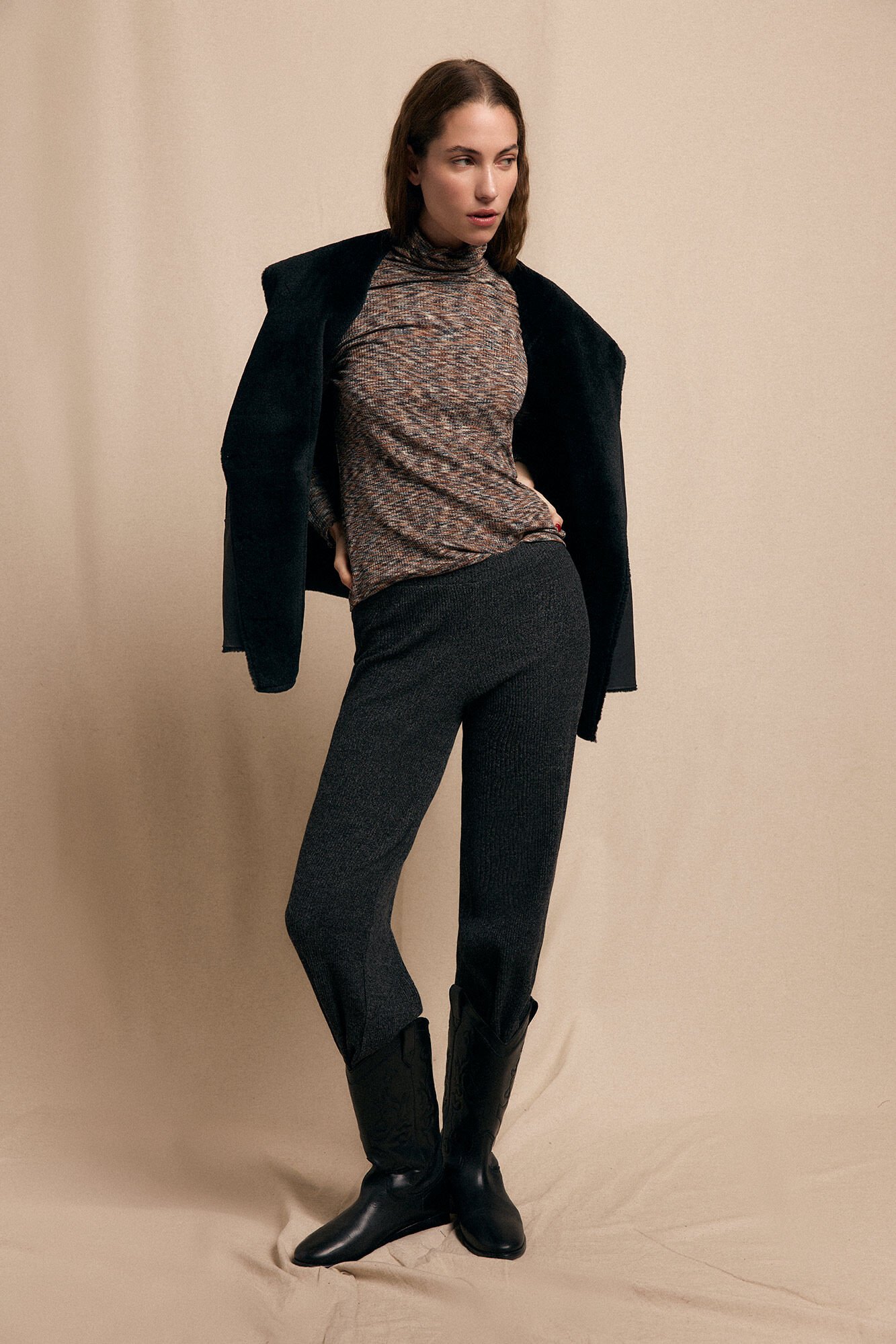 Slowlove Camiseta melange de gola alta