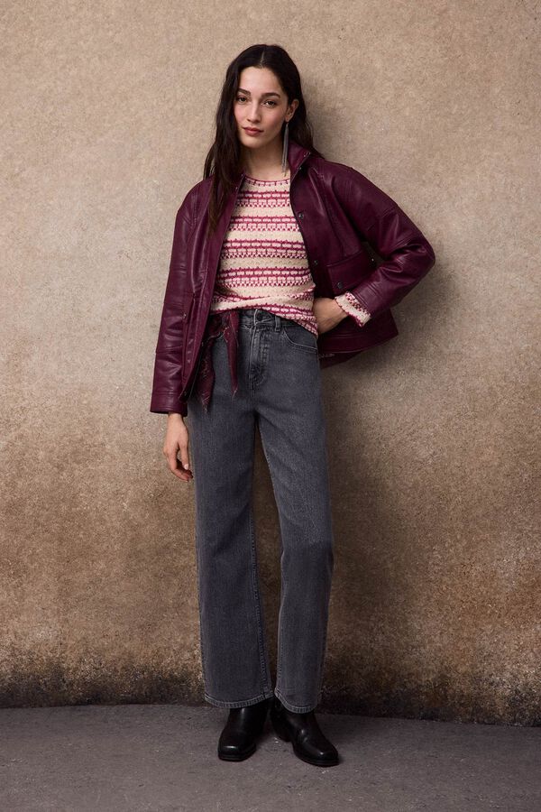 Slowlove Striped structure top Purple