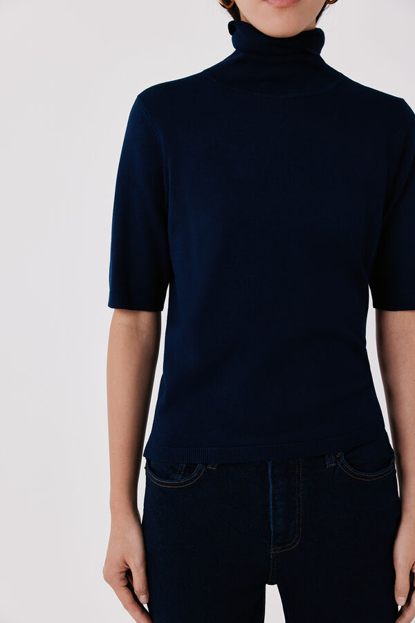 Cortefiel Roll neck jumper Navy