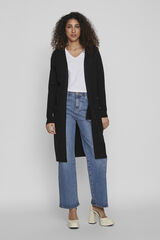 Vila C&aacute;rdigan de mujer de manga larga con bolsillos Negro