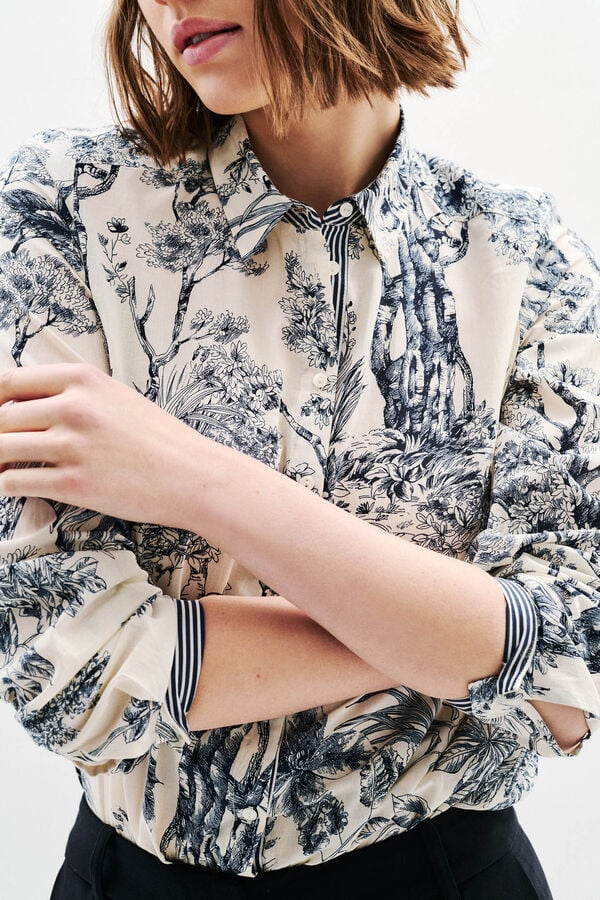 Caroll Camisa de algod&atilde;o Impress&atilde;o