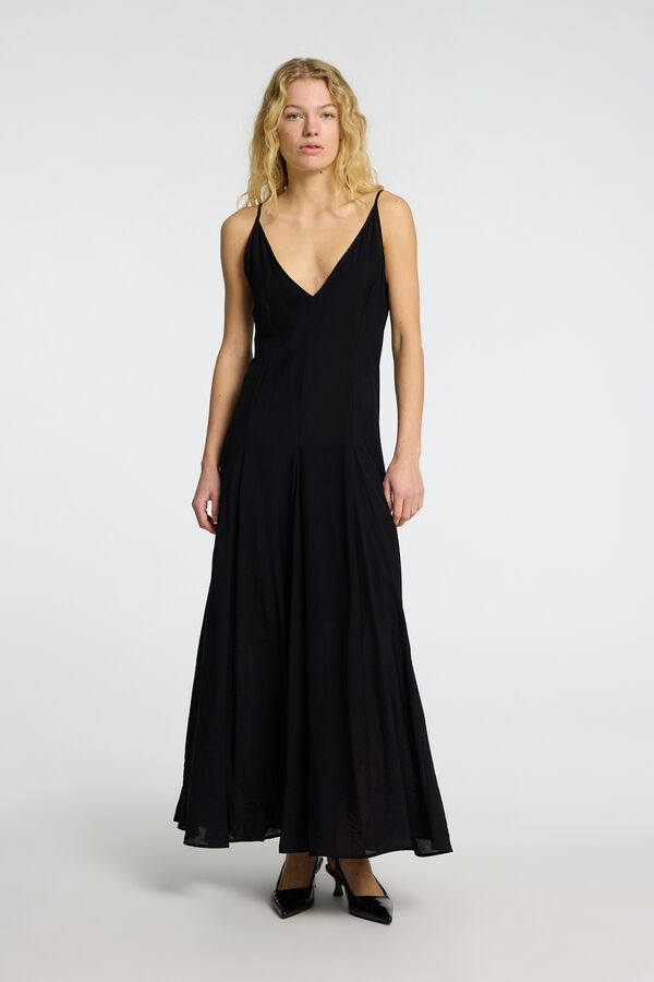 Selected Femme Vestido comprido de alças Preto