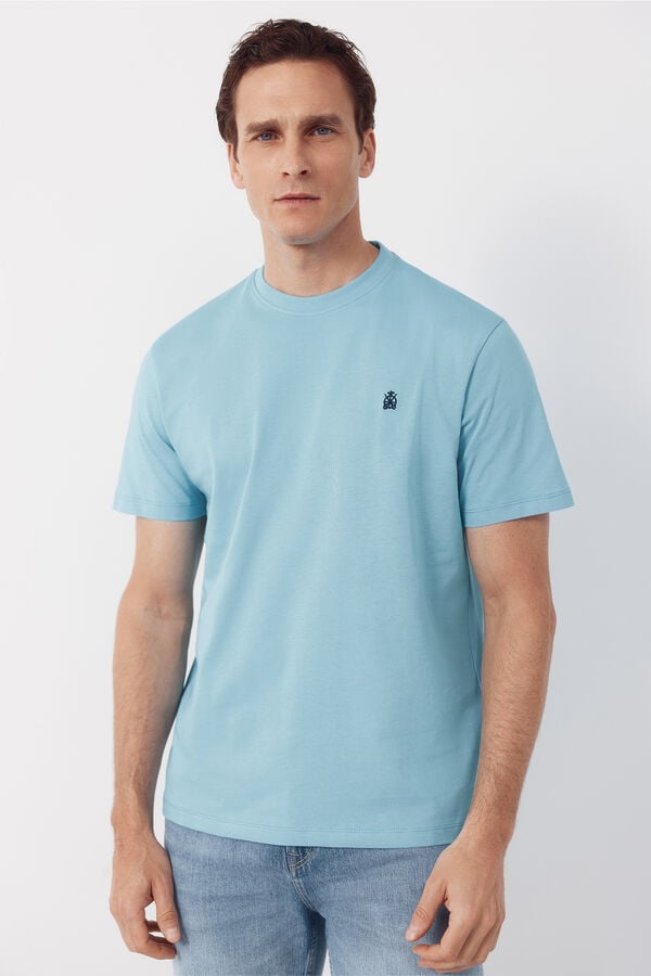 Cortefiel Plain T-shirt Turquoise