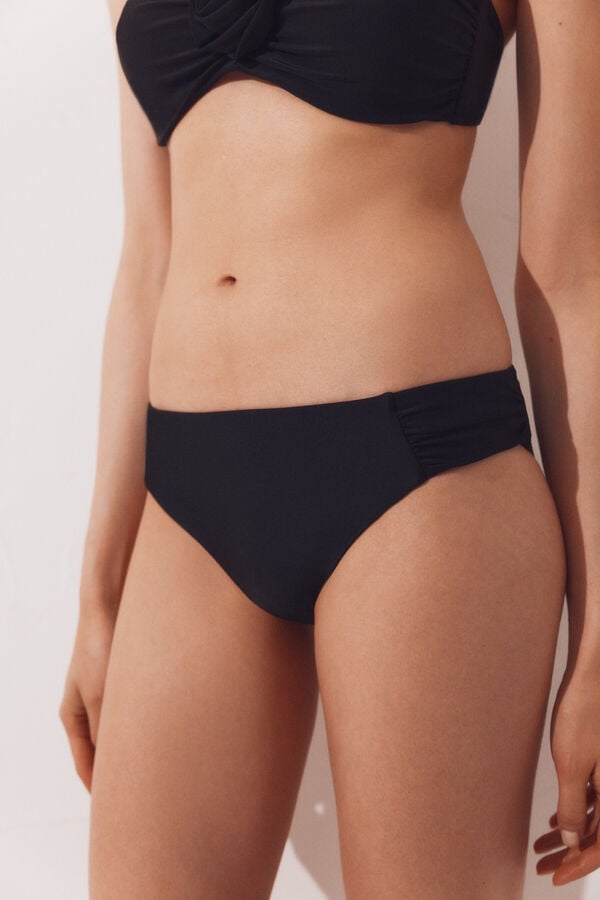 Cortefiel Side-draped bikini briefs Black