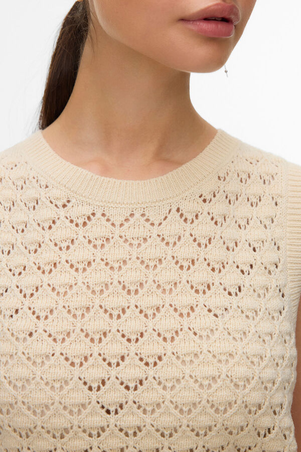 Vero Moda Top sem mangas em malha Tostado