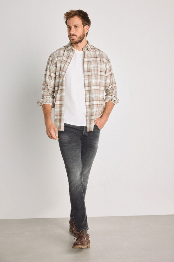 Jack & Jones Camisa regular aos quadrados Cinzento