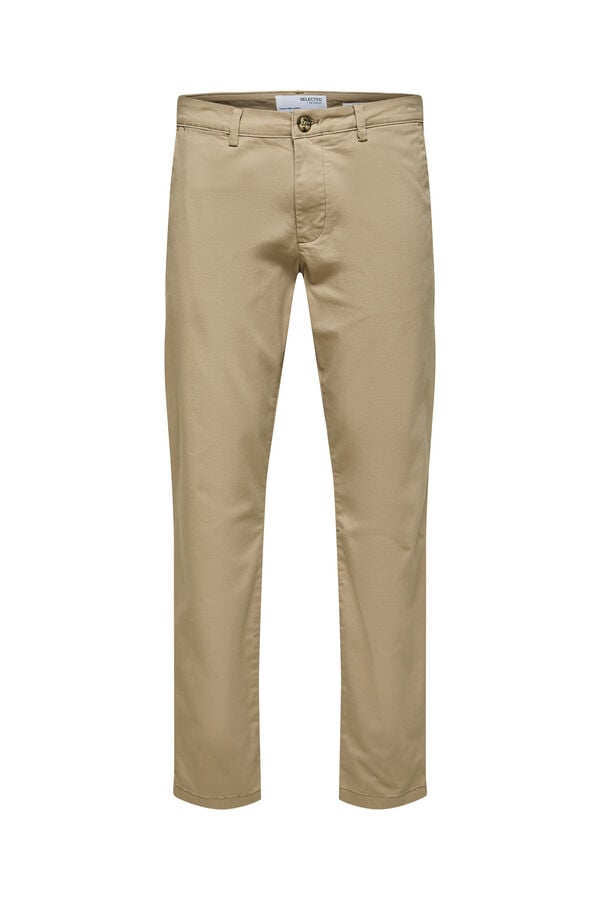 Selected Cal&ccedil;as chino para homem slim fit Tostado