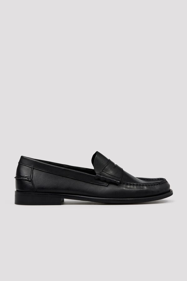 Cortefiel Mocas&iacute;n piel antifaz Negro