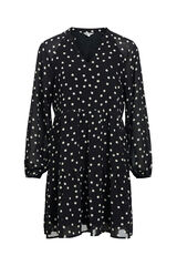 Object Vestido curto gaze estampado Preto