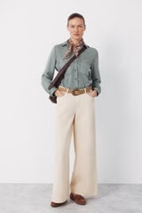 Cortefiel Camisa Vaquera Tencel Kaki