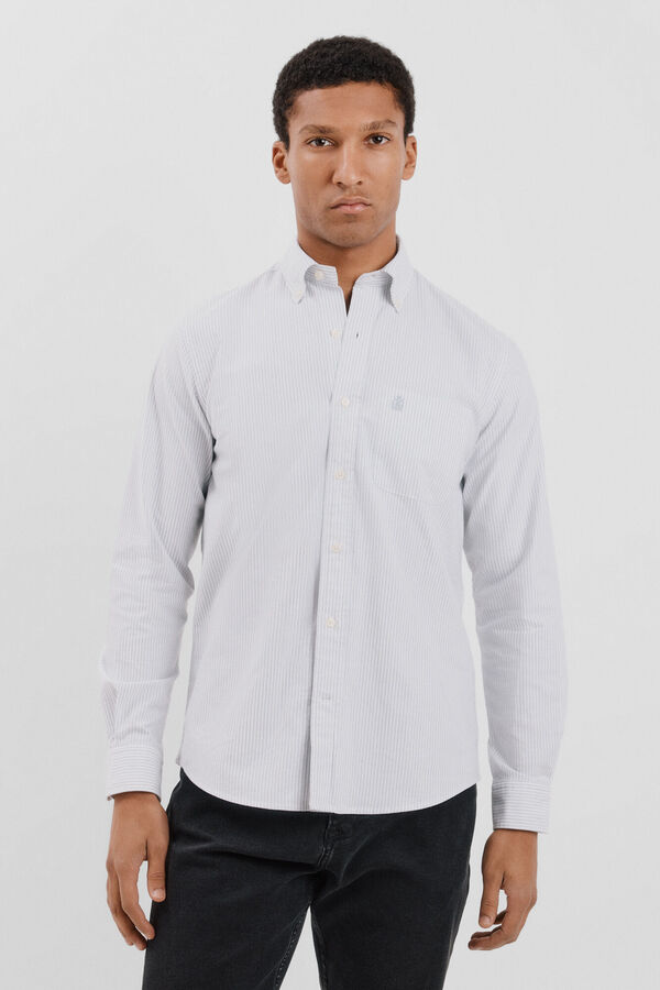 Cortefiel Camisa oxford riscas Azul