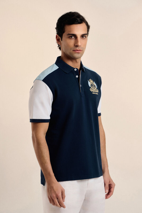 Valecuatro Camisa polo tricolor Azul