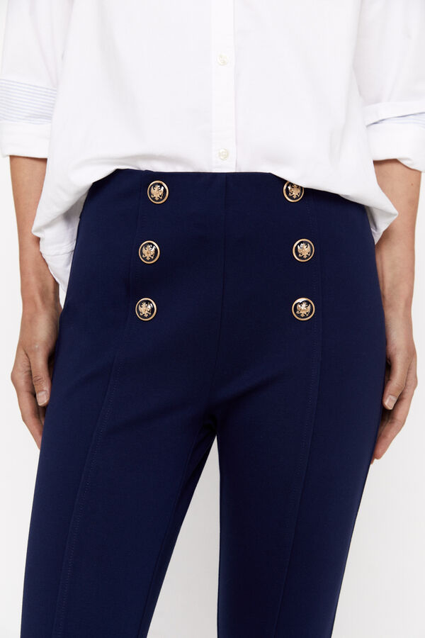 Cortefiel Leggings with buttons Navy