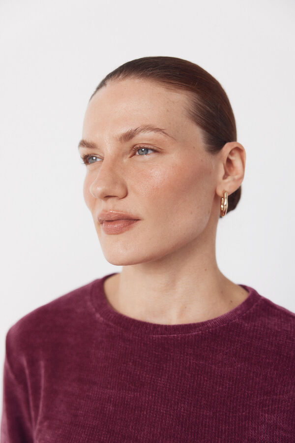 Cortefiel Chenille t-shirt Purple