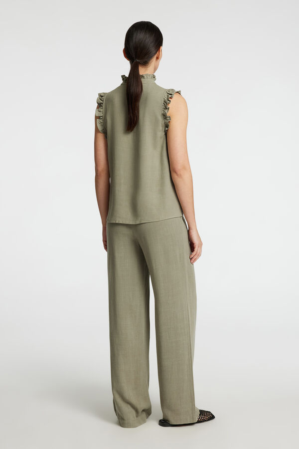 Selected Femme Blouse with ruffle detail Grey